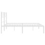 Metal bed frame with white headboard 140x190 cm by , Beds and slatted bases - Ref: Foro24-372326, Price: 97,65 €, Discount: %