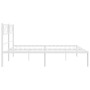 Metal bed frame with white headboard 180x200 cm by , Beds and slatted bases - Ref: Foro24-372330, Price: 101,46 €, Discount: %