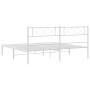 Metal bed frame with white headboard 180x200 cm by , Beds and slatted bases - Ref: Foro24-372330, Price: 101,46 €, Discount: %