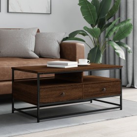 Engineered wood coffee table in brown oak, 100x51x45 cm by , Coffee table - Ref: Foro24-835288, Price: 75,84 €, Discount: %