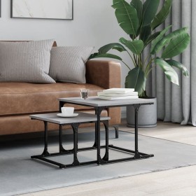 Stackable coffee table set, 2 pieces, engineered wood, Sonoma gray by , Coffee table - Ref: Foro24-833371, Price: 43,99 €, Di...