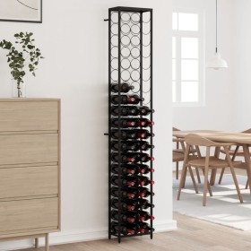 Wrought iron black wine rack for 57 bottles, 34x18x200 cm. by , Wine racks - Ref: Foro24-358366, Price: 105,99 €, Discount: %