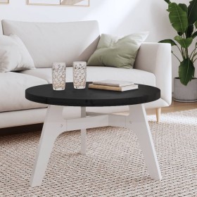 Solid black pine wood round table top Ø70x3 cm by , Table tops - Ref: Foro24-833669, Price: 76,75 €, Discount: %