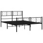 Black metal headboard and footboard bed frame 150x200 cm by , Beds and slatted bases - Ref: Foro24-372199, Price: 100,58 €, D...