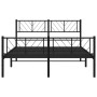 Black metal headboard and footboard bed frame 150x200 cm by , Beds and slatted bases - Ref: Foro24-372199, Price: 100,58 €, D...