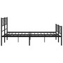 Black metal headboard and footboard bed frame 150x200 cm by , Beds and slatted bases - Ref: Foro24-372199, Price: 100,58 €, D...