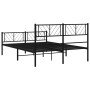 Black metal headboard and footboard bed frame 150x200 cm by , Beds and slatted bases - Ref: Foro24-372199, Price: 100,58 €, D...