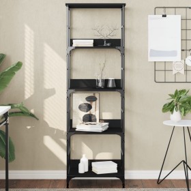 Engineered wood black shelf 50x33x153 cm by , Bookcases and shelves - Ref: Foro24-835274, Price: 68,90 €, Discount: %