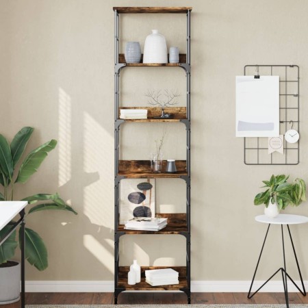 Engineered smoked oak wood bookshelf 50x33x188.5 cm by , Bookcases and shelves - Ref: Foro24-835281, Price: 75,29 €, Discount: %