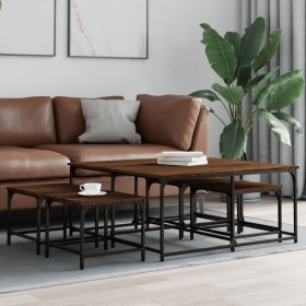 Stackable coffee tables, set of 5, engineered wood in brown oak color. by , Coffee table - Ref: Foro24-835338, Price: 80,99 €...