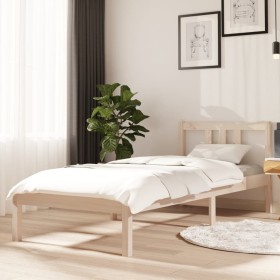 Solid wood bed frame 75x190 cm by , Beds and slatted bases - Ref: Foro24-814844, Price: 83,99 €, Discount: %