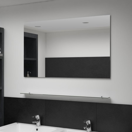 Wall mirror with tempered glass shelf 100x60 cm by , Mirrors - Ref: Foro24-249443, Price: 55,07 €, Discount: %