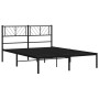 Estructura de cama con cabecero metal negro 135x190 cm de , Camas y somieres - Ref: Foro24-372178, Precio: 90,01 €, Descuento: %