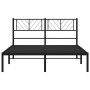 Estructura de cama con cabecero metal negro 135x190 cm de , Camas y somieres - Ref: Foro24-372178, Precio: 90,01 €, Descuento: %