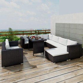 Garden furniture set 10 pieces and black synthetic rattan cushions by vidaXL, Garden sets - Ref: Foro24-41878, Price: 972,99 ...