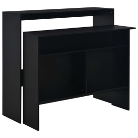 Mesa alta de bar con 2 tableros negro 130x40x120 cm de , Mesas de cocina y de comedor - Ref: Foro24-280218, Precio: 229,36 €,...