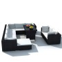 Set muebles de jardín 10 piezas y cojines ratán sintético negro de vidaXL, Conjuntos de jardín - Ref: Foro24-41878, Precio: 9...