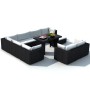 Set muebles de jardín 10 piezas y cojines ratán sintético negro de vidaXL, Conjuntos de jardín - Ref: Foro24-41878, Precio: 9...