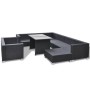 Set muebles de jardín 10 piezas y cojines ratán sintético negro de vidaXL, Conjuntos de jardín - Ref: Foro24-41878, Precio: 9...