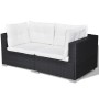 Set muebles de jardín 10 piezas y cojines ratán sintético negro de vidaXL, Conjuntos de jardín - Ref: Foro24-41878, Precio: 9...