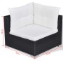 Set muebles de jardín 10 piezas y cojines ratán sintético negro de vidaXL, Conjuntos de jardín - Ref: Foro24-41878, Precio: 9...