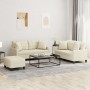 Set von Sofas mit 3 Stück Kissen Kunstleder cremefarben von , Sofas - Ref: Foro24-3201374, Preis: 521,35 €, Rabatt: %