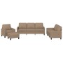 4-piece sofa set with cappuccino synthetic leather cushions by , Sofas - Ref: Foro24-3201407, Price: 691,96 €, Discount: %