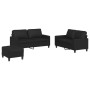 3-piece black faux leather sofa set with cushions by , Sofas - Ref: Foro24-3201413, Price: 519,97 €, Discount: %