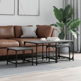 Stackable coffee tables set of 3, engineered wood, Sonoma gray. by , Coffee table - Ref: Foro24-835392, Price: 61,99 €, Disco...