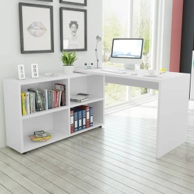 Corner desk 4 shelves white by vidaXL, Desks - Ref: Foro24-243060, Price: 172,49 €, Discount: %