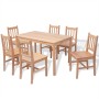 Conjunto de comedor 7 piezas madera de pino de vidaXL, muebles para cocinas y comedores - Ref: Foro24-242960, Precio: 445,72 ...