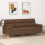 3-Sitzer-Sofa mit braunen Stoffkissen 180 cm von , Sofas - Ref: Foro24-3200832, Preis: 317,50 €, Rabatt: %