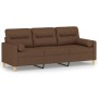 3-seater sofa with brown fabric cushions 180 cm by , Sofas - Ref: Foro24-3200832, Price: 317,50 €, Discount: %