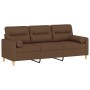 3-seater sofa with brown fabric cushions 180 cm by , Sofas - Ref: Foro24-3200832, Price: 317,50 €, Discount: %