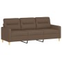 3-seater sofa with brown fabric cushions 180 cm by , Sofas - Ref: Foro24-3200832, Price: 317,50 €, Discount: %