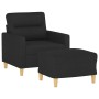 Black fabric armchair with stool 60 cm by , Sofas - Ref: Foro24-3201069, Price: 223,46 €, Discount: %