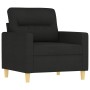 Black fabric armchair with stool 60 cm by , Sofas - Ref: Foro24-3201069, Price: 223,46 €, Discount: %