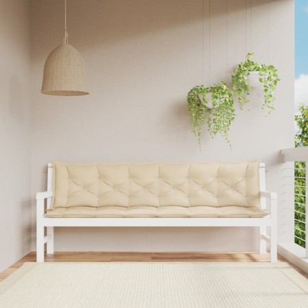 Cojines de banco de jardín 2 uds tela Oxford beige 200x50x7 cm de , Cojines para sillas y sofás - Ref: Foro24-315043, Precio:...