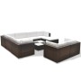 Set muebles de jardín 10 pzas y cojines ratán sintético marrón de vidaXL, Conjuntos de jardín - Ref: Foro24-41875, Precio: 1,...