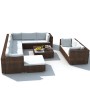 Set muebles de jardín 10 pzas y cojines ratán sintético marrón de vidaXL, Conjuntos de jardín - Ref: Foro24-41875, Precio: 1,...