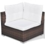 Set muebles de jardín 10 pzas y cojines ratán sintético marrón de vidaXL, Conjuntos de jardín - Ref: Foro24-41875, Precio: 1,...