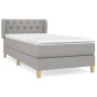 Box spring bed with light gray fabric mattress 80x200 cm by , Beds and slatted bases - Ref: Foro24-3126997, Price: 287,58 €, ...