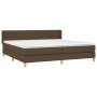 Cama box spring con colchón tela marrón oscuro 200x200 cm de , Camas y somieres - Ref: Foro24-3130380, Precio: 580,13 €, Desc...