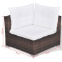 Set muebles de jardín 10 pzas y cojines ratán sintético marrón de vidaXL, Conjuntos de jardín - Ref: Foro24-41875, Precio: 1,...