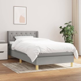 Cama box spring con colchón tela gris claro 80x200 cm de , Camas y somieres - Ref: Foro24-3130465, Precio: 298,42 €, Descuent...