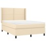 Box spring bed with cream fabric mattress 140x190 cm by , Beds and slatted bases - Ref: Foro24-3131350, Price: 523,76 €, Disc...