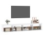 Mueble de TV con luces LED blanco brillante 240x35x40 cm de , Muebles TV - Ref: Foro24-3152726, Precio: 230,72 €, Descuento: %