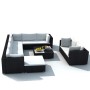 Set muebles de jardín 10 piezas y cojines ratán sintético negro de vidaXL, Conjuntos de jardín - Ref: Foro24-41876, Precio: 1...