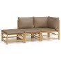 3-piece bamboo garden furniture set with taupe gray cushions by , Garden sets - Ref: Foro24-3155140, Price: 334,43 €, Discoun...