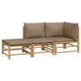 3-piece bamboo garden furniture set with taupe gray cushions by , Garden sets - Ref: Foro24-3155140, Price: 334,43 €, Discoun...